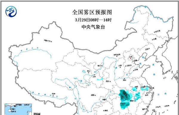 中央气象台发布大雾黄色预警 湖北湖南江西等7地今晨有大雾