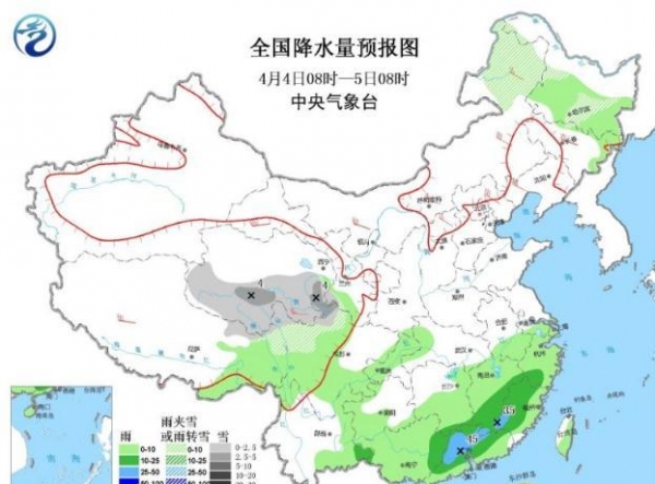 青藏高原东部现中到大雪 江南华南贵州迎大雨