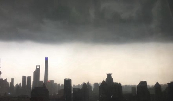 震撼似大片！上海大风和雷电预警齐发 天空秒变黑夜-图5