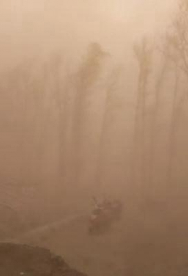 沙尘暴突袭辽宁锦州黑山县 黄土遮天狂风撕碎大棚膜-图8