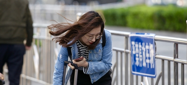 北京阵风7~8级  街头美女“风中凌乱”-图4