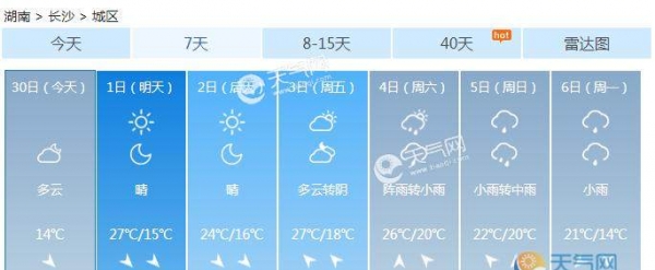 湖南五一大部晴天升温 4日起永州邵阳等地现暴雨