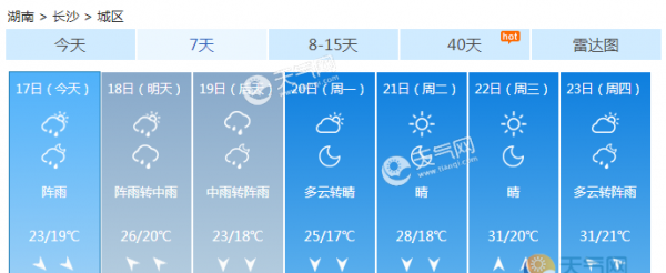 湖南全省未来几天降雨持续 怀化邵阳等降雨集中