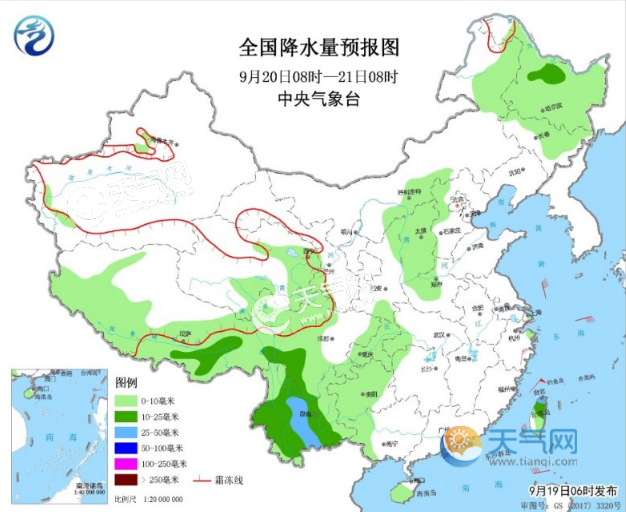 青藏高原和华西有大雨 西北中东部等地降温4-6℃