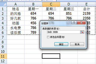 自带的模板创建表