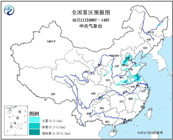 大雾黄色预警：今晨至上午京津冀等7省市仍有大雾 