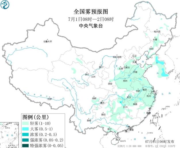 全国雾霾预报：降雨间歇期华北黄淮一带易有臭氧生成