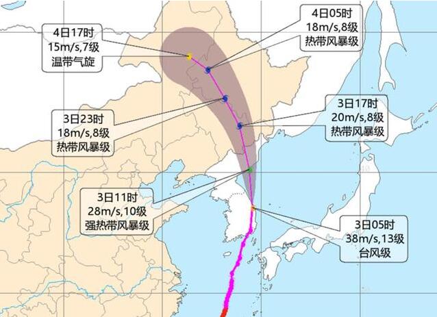 9号台风美莎克最新消息 台风美莎克已登陆韩国将在夜间进入黑龙江