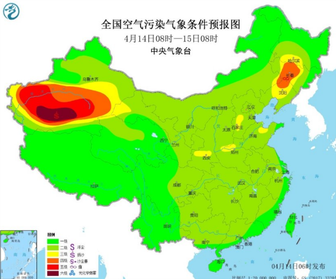 全国雾霾预报：西北多沙尘甘肃内蒙古局地有沙尘暴