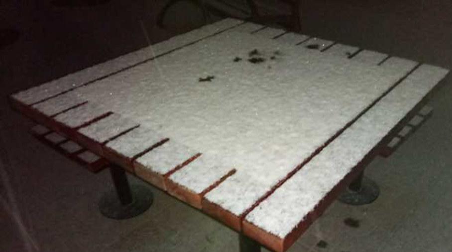 换冬装：北京延庆迎降雪 雪花铺满地