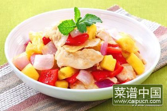 紫萝炒鸡片