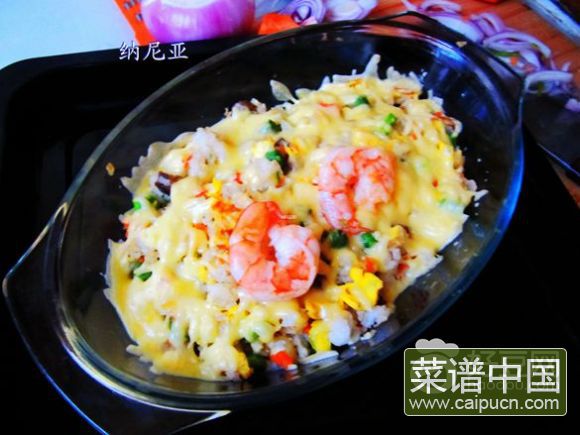 芝士鲜虾焗饭