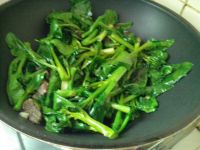 芥兰菜炒卤牛肉的做法步骤6