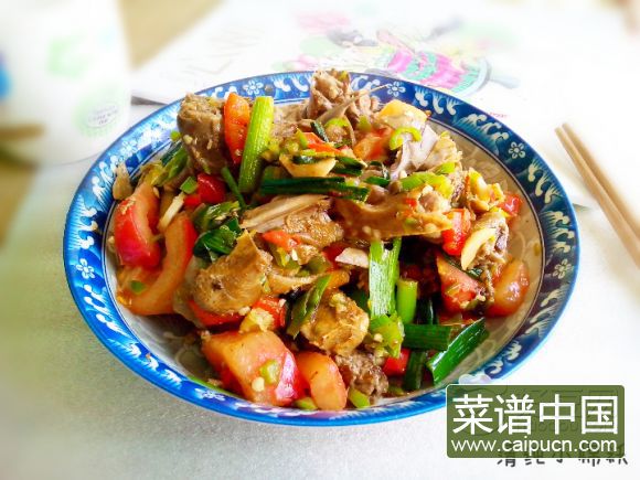 椒香农家西红柿炒鸭头