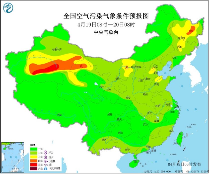 4月19日全国空气质量预报