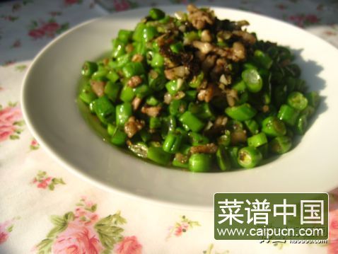 榄菜肉末四季豆