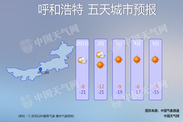 春运来临明后天内蒙古遭严寒天 海拉尔最低温低至-35℃