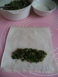 韭菜素春卷的做法步骤9