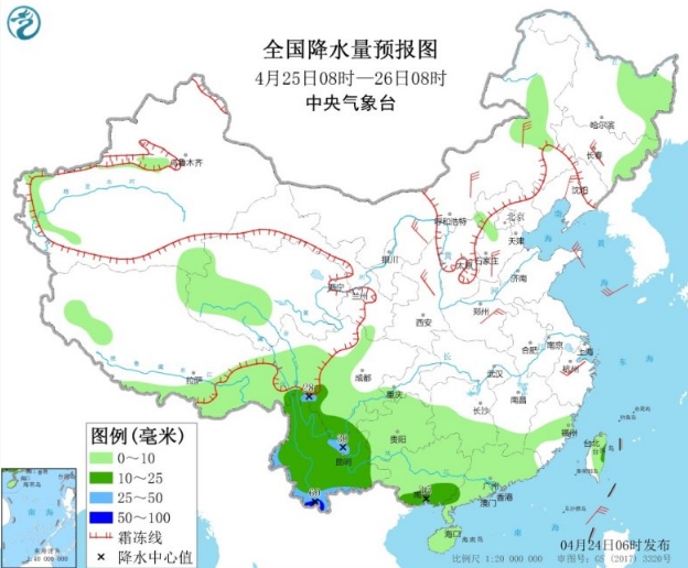东北华北仍有7-9级阵风 云南华南中到大雨持续