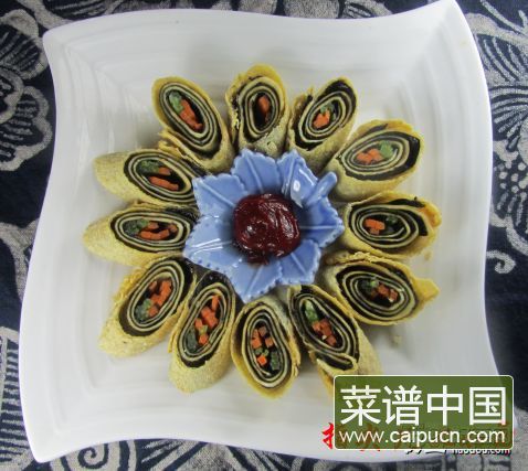 五彩素菜卷