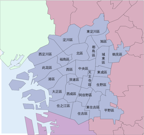 大阪有哪些行政区域