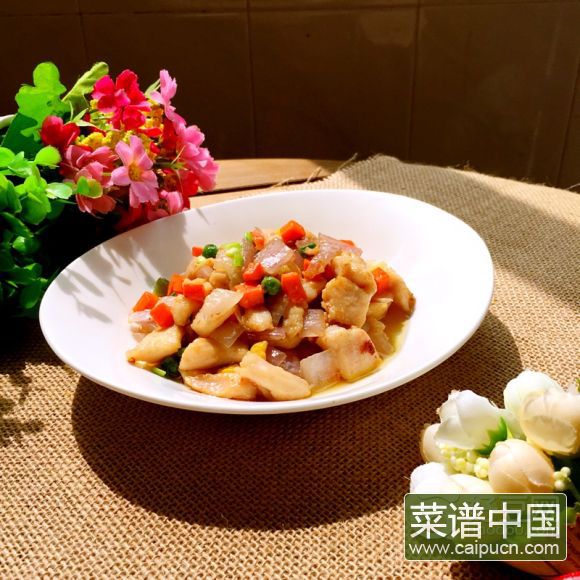 彩蔬炒鸡丁