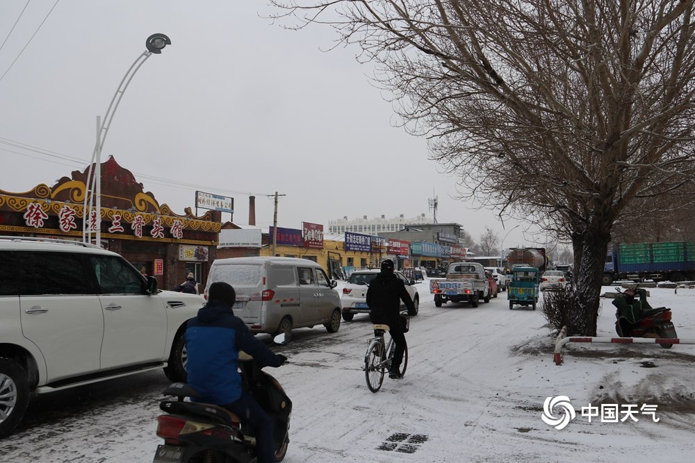 感受冬之气息 内蒙古呼伦贝尔等地雪花飘落