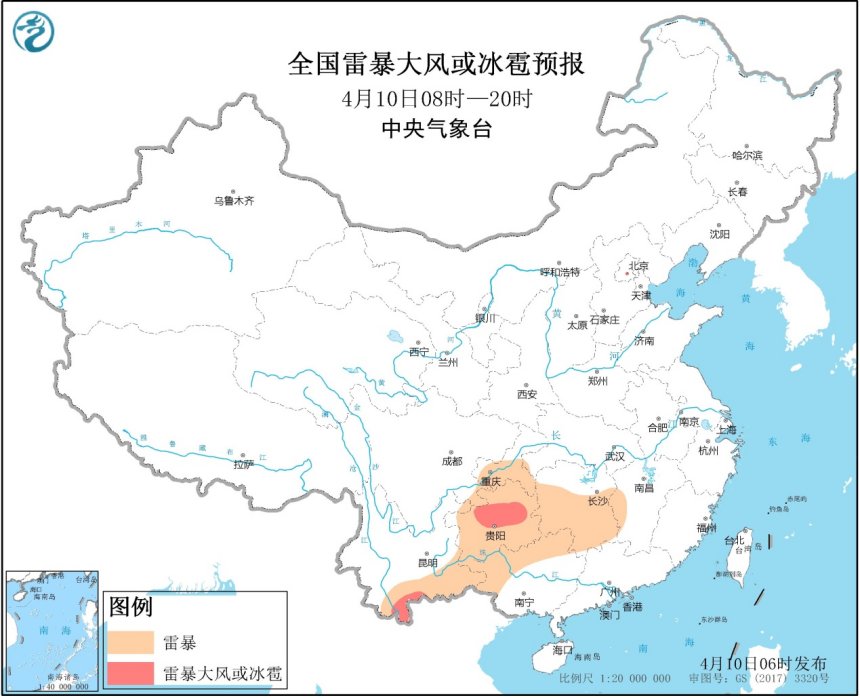 4月10日强对流天气预报：西南地区等地将有强对流天气