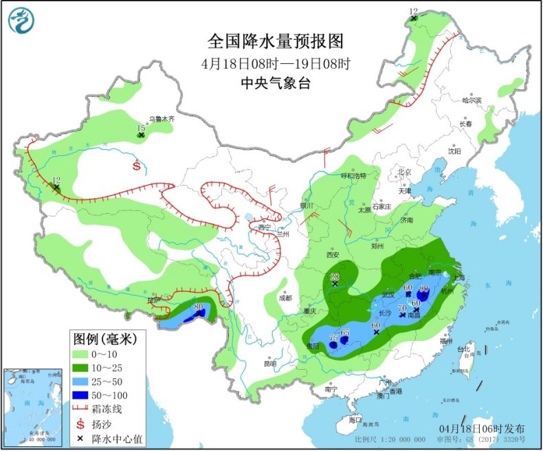 全国天气:周末中东部雨水不停歇 明起冷空气再度来袭