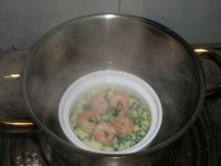北极虾荠菜炖蛋的做法步骤12
