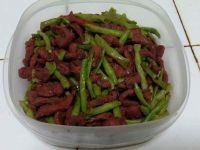 肉柳炒豇豆的做法步骤8