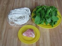 鸡毛菜肉丝炒面条的做法步骤1