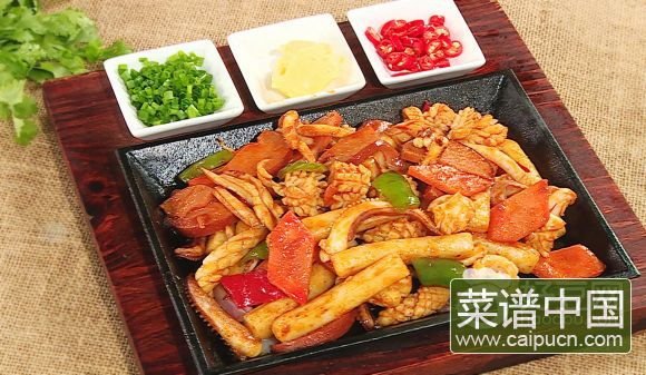 铁板鱿鱼年糕条
