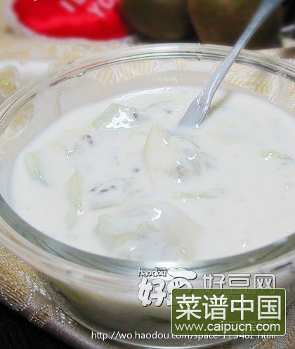 猕猴桃果肉酸奶(附自制酸奶过程)