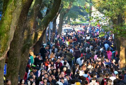美美美！长沙岳麓山枫叶迎观赏期 游客扎堆