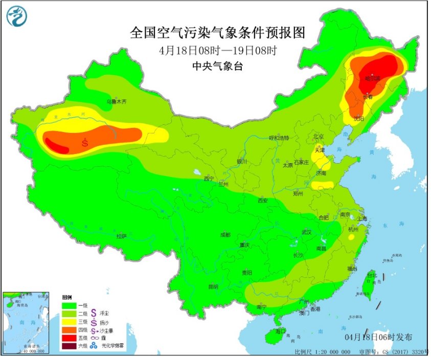 4月18日全国空气质量预报