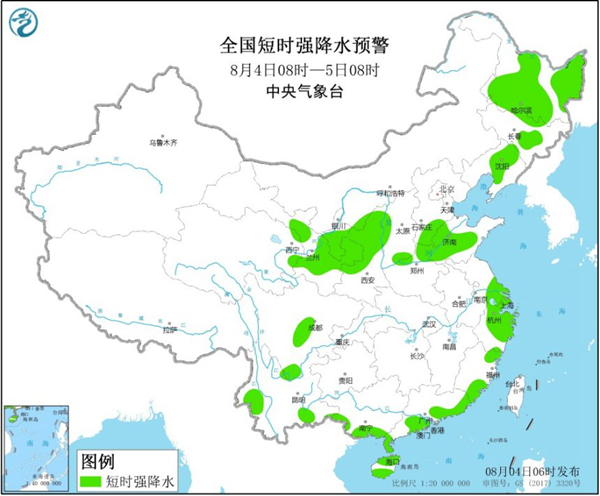 强对流蓝色预警 黑龙江山东等10省区有8至10级雷暴大风或冰雹