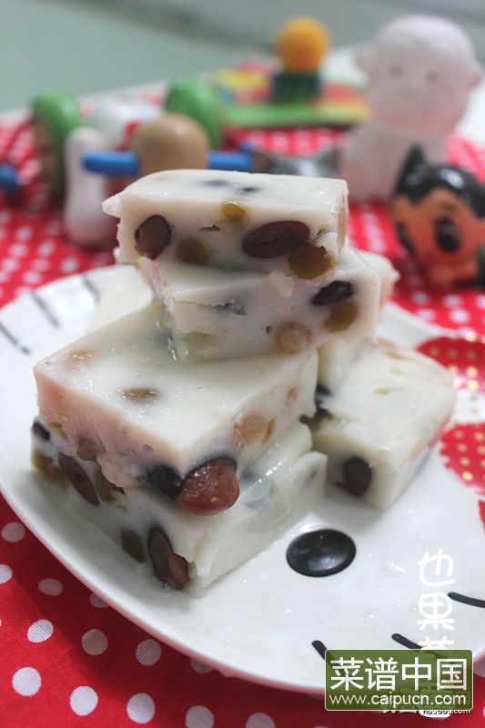 牛奶蜜豆糕给---儿子的小甜品