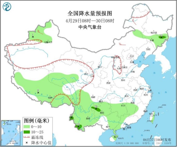 4月27日天气提示:北方气温节节攀升云南等地阴雨频现