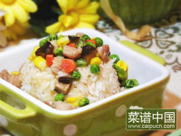 鸡丁冬菇盖浇饭