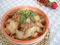 干锅包菜肉片的做法步骤8
