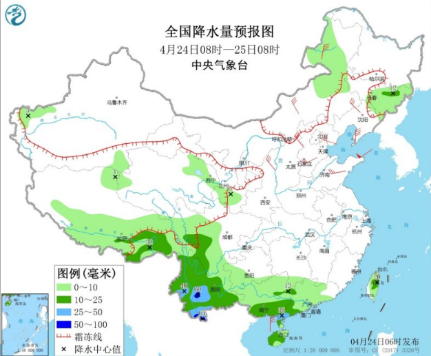 东北华北仍有7-9级阵风 云南华南中到大雨持续