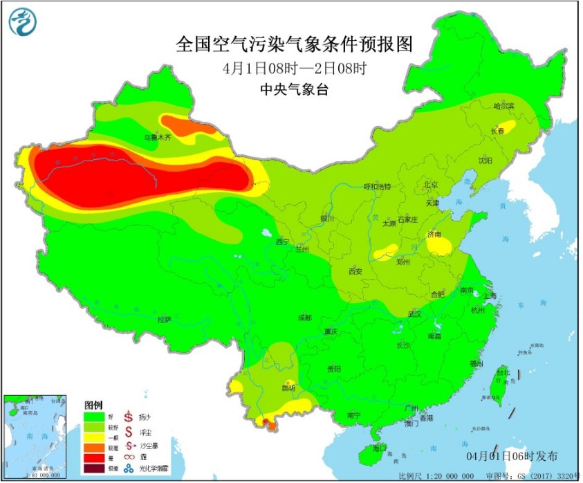 4月1日全国空气质量预报