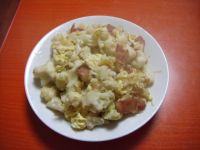 鸡蛋腊肠炒菜花的做法步骤6