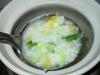 油菜榨菜白米粥的做法步骤8