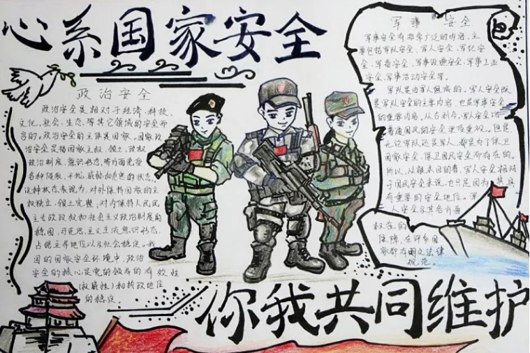 2020年国家安全教育日宣传标语图片简单又漂亮的手抄报图片