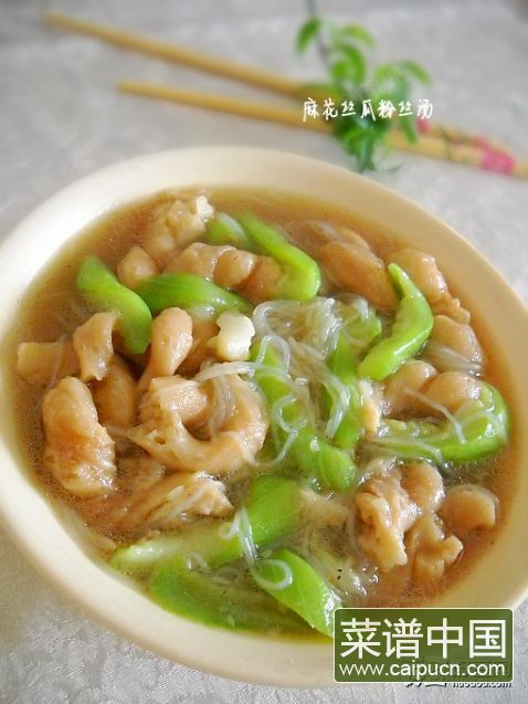 素素的麻花丝瓜粉丝汤
