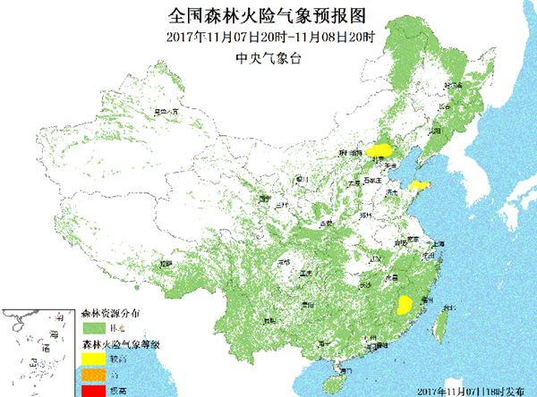 北京河北山东福建等地部分地区森林火险气象等级较高