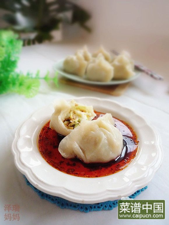 白菜香干素蒸饺