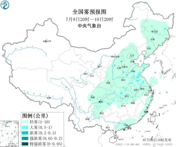 全国雾霾预报：华北黄淮等地午后太阳辐比较射强臭氧生成